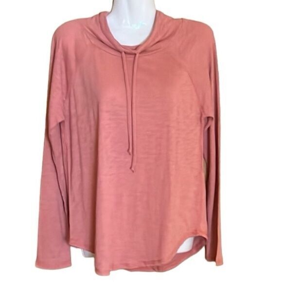 Chaser womens top Small pullover mauve cowl neck with tie round hem long sleeve - Picture 1 of 6
